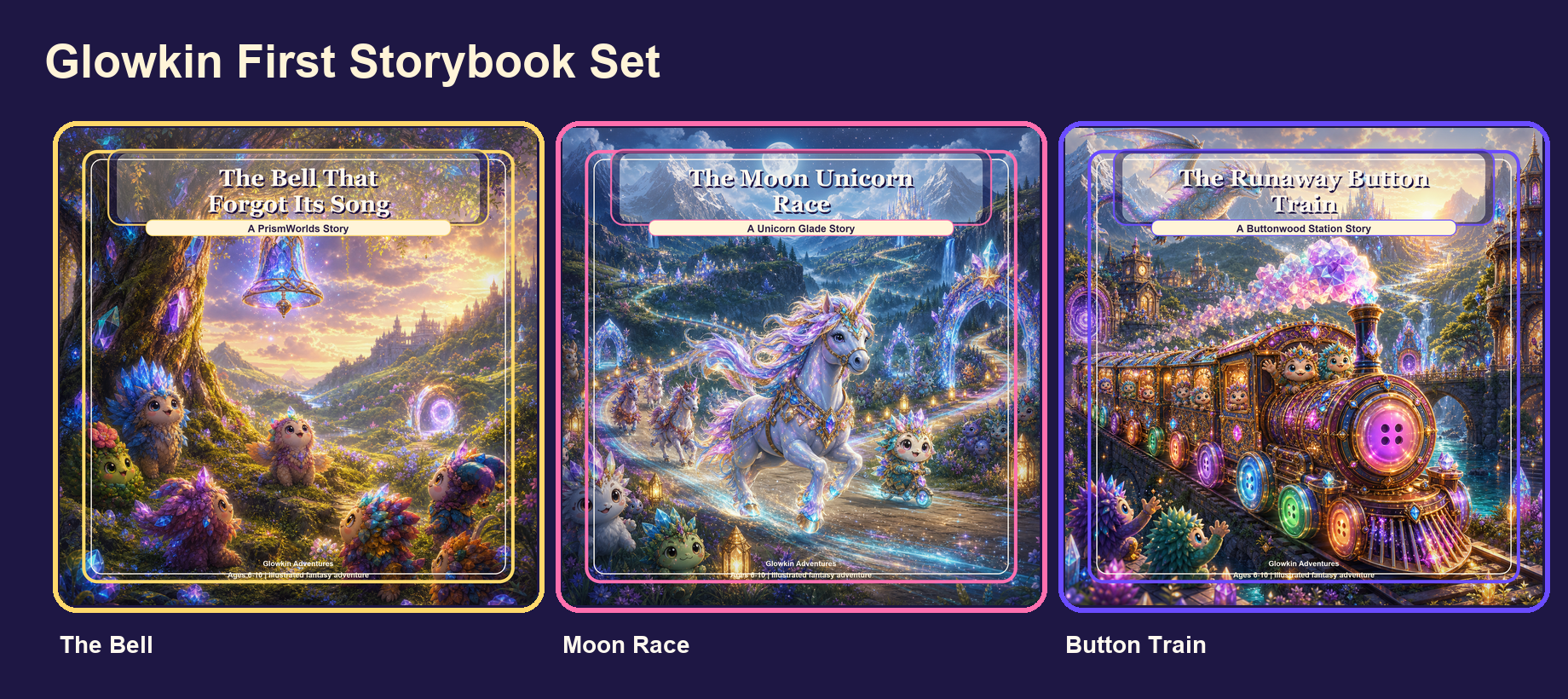 Glowkin first three e-book cover gallery